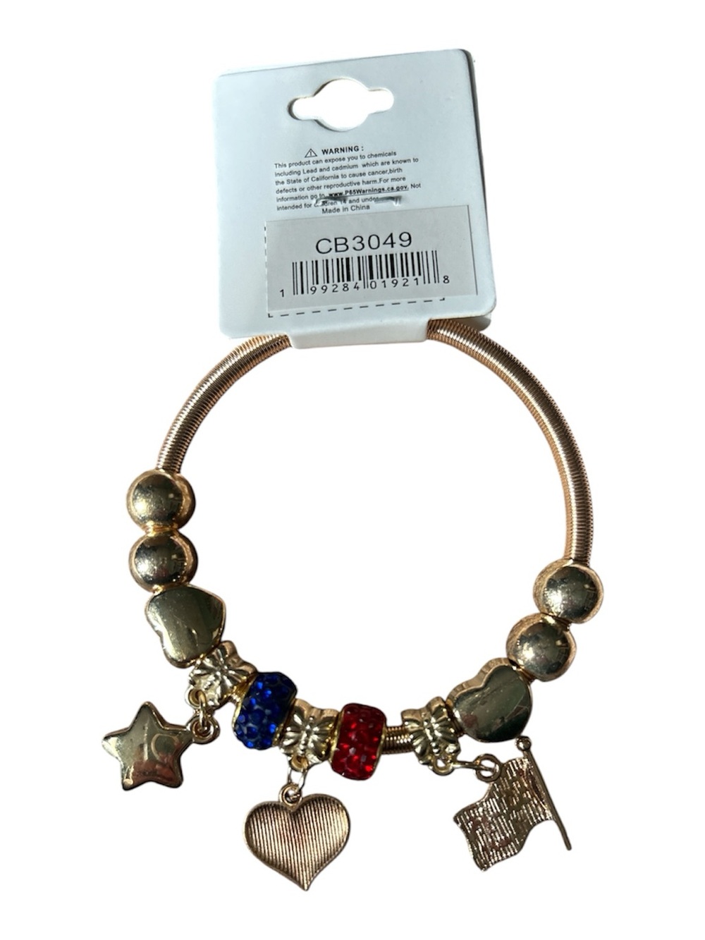 Nicole Gold-Tone Charm Bracelet with Red & Blue Accents - Picture 2 of 2